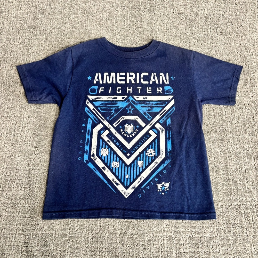 American Fighter Kids Navy Blue Graphic Tee